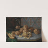 Still Life With Wallnuts, A Pipe And Hourglass On A Grey Marble Ledge by Miguel Parra Abril