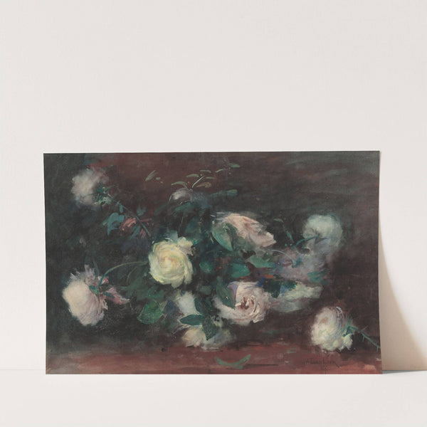 Still Life with White Roses by Alexander Theobald Van Laer