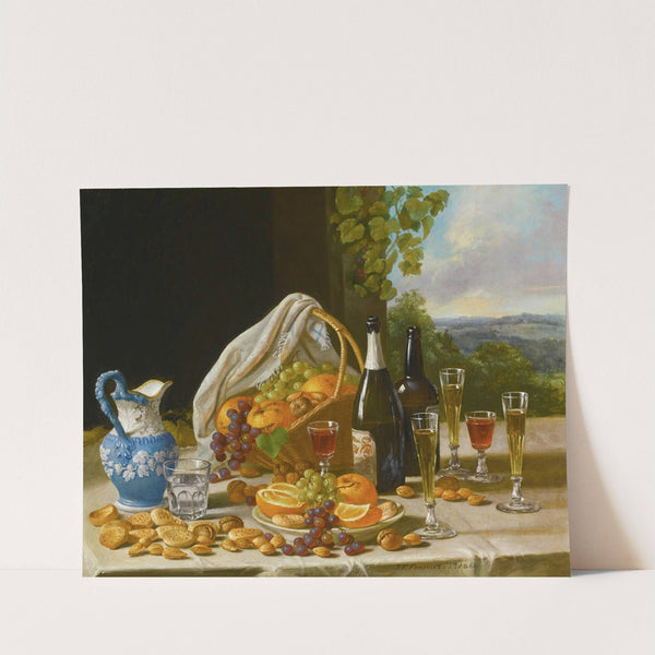 Still Life With Wine And Fruit by John F. Francis