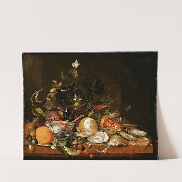 Still Life with Wine, Fruit and Oysters by Jan Davidsz de Heem