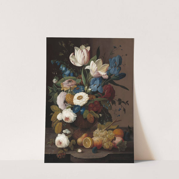 Still Life,Flowers and Fruit (1848) by Severin Roesen