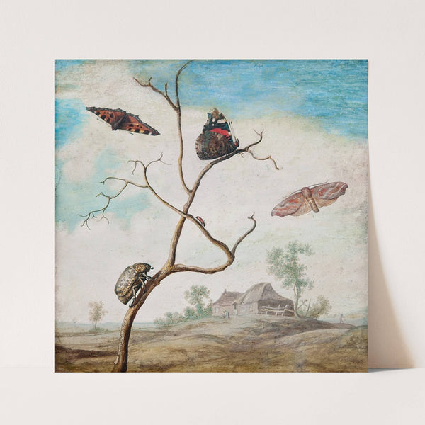 Stilleben med landskap by Margareta de Heer