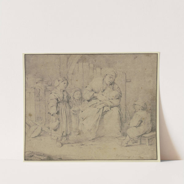 Stillende Mutter, umgeben von drei weiteren Kindern by Cornelis Pietersz. Bega