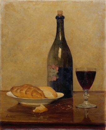 Stillleben; Alter Wein und Brot (1896)
