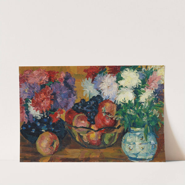 Stillleben Mit Astern, Äpfeln Und Trauben by Giovanni Giacometti