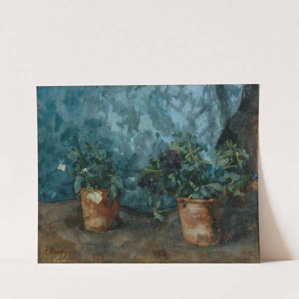 Stillleben mit Blumentöpfen (1890) by Carl Schuch