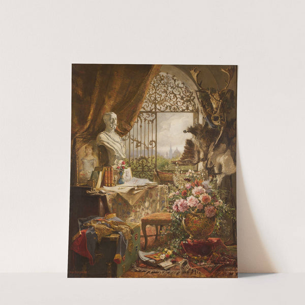 Stillleben Mit Büste Des Kronprinzen Rudolf by Hugo Charlemont