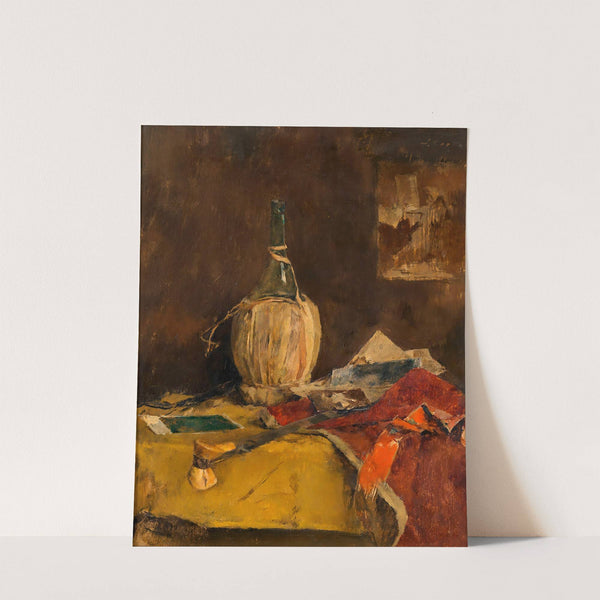 Stillleben mit Chiantiflasche (before 1935) by Fritz Rojka