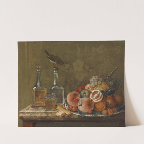 Stillleben mit Früchten und Glaskaraffen by Johann Matthias Wurzer