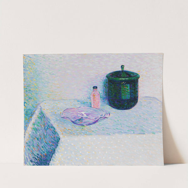 Stillleben mit Schale, Fläschchen und Deckeldose by Curt Herrmann