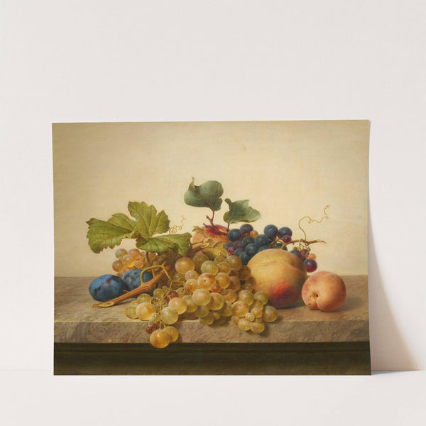 Stillleben mit Trauben, Pflaumen und Pfirsichen (1843) by Johann Wilhelm Preyer