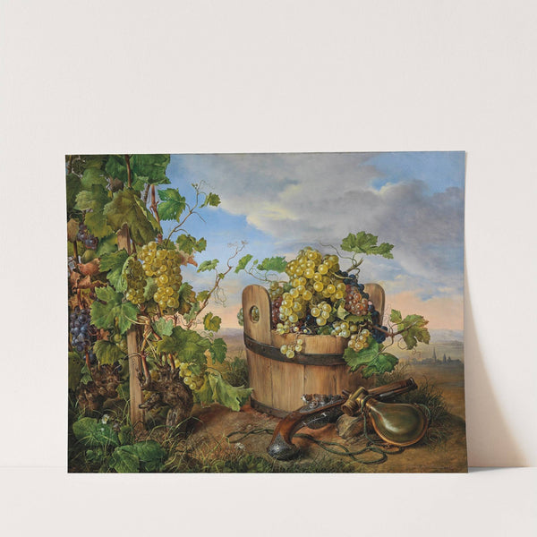 Stillleben mit Weintrauben und Pistole by Franz Xaver Petter