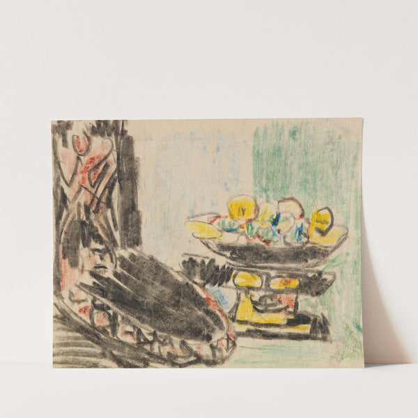 Stillleben neben geschnitztem Stuhl (1909) by Ernst Ludwig Kirchner