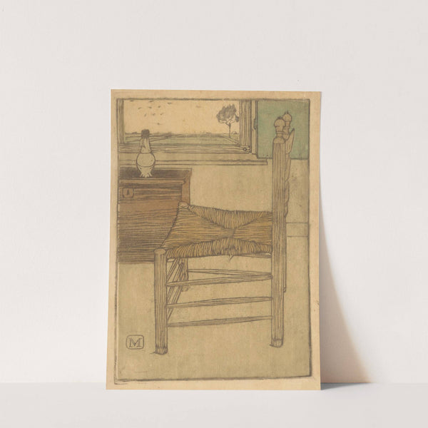 Stoel met biezen zitting. (1914) by Jan Mankes