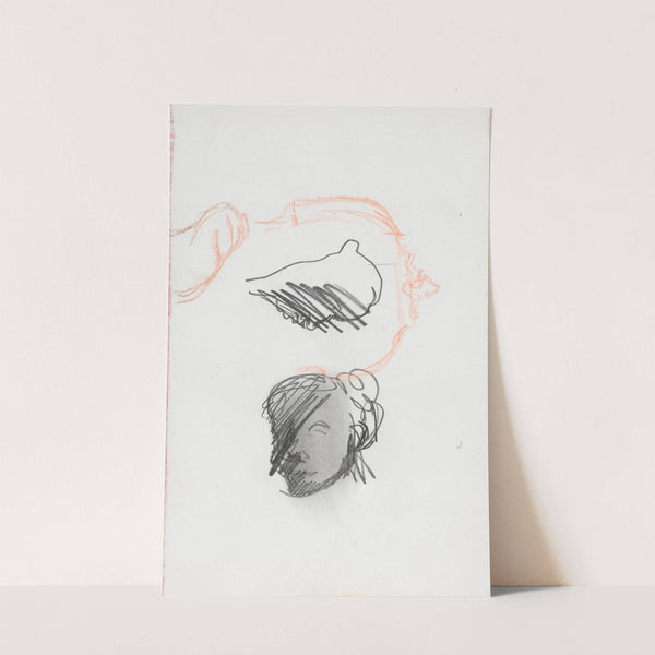 Stolrygg; to overstrøkne hoder by Ludvig Karsten