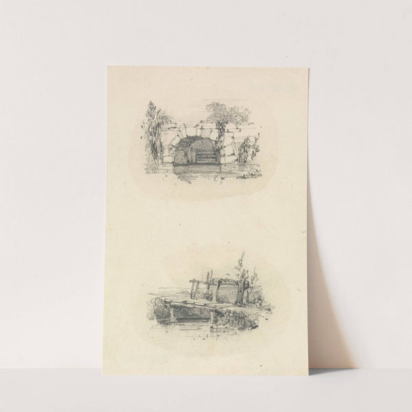 Stone Bridge: Wooden Footbridge by William Callow