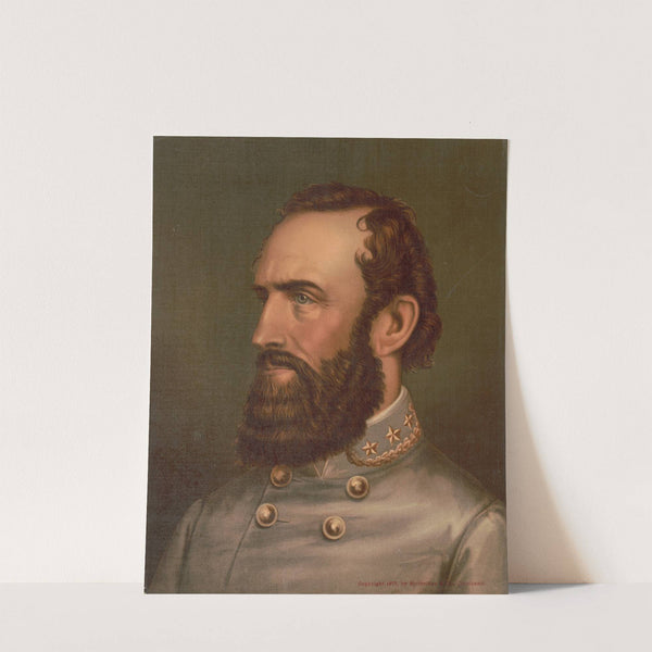 Stonewall Jackson, bust portrait, facing left, wearing military uniform (1877) by Strobridge & Co. Lith.