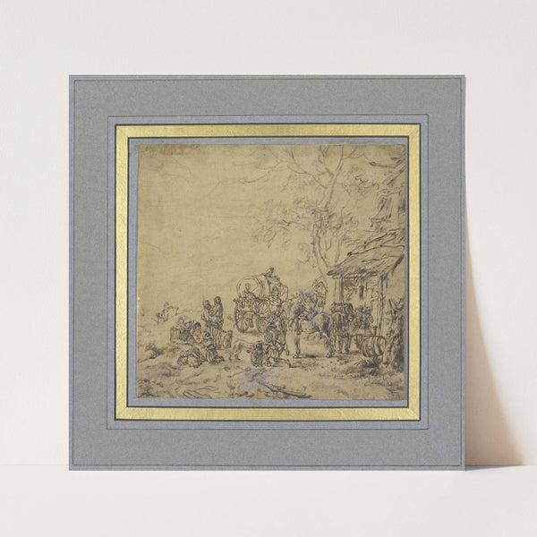 Stop in front of an inn by Philips Wouwerman