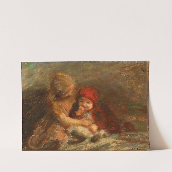 Storesøster passer på den yngste by Julius Paulsen