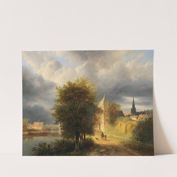 Storm Clouds over a Dutch Town by Georg Gillis van Haanen