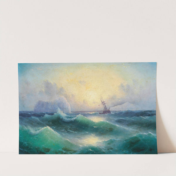 Stormy sea with an iceberg by Grigori Ivanovitch Kapustin