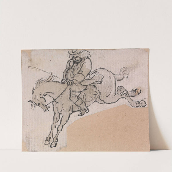 Stout Man on a Bucking Horse by Paul Sandby
