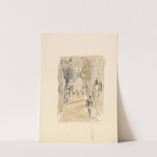 Straat met figuren in Ceylon (1924 - 1925) by Marius Bauer