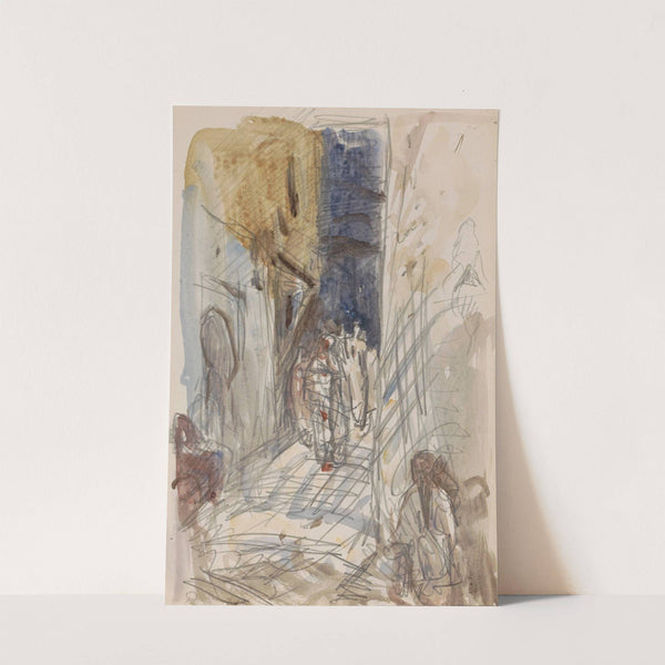 Straat met figuren. (1923) by Marius Bauer