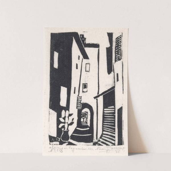 Straatgezicht met trap in Cagnes-sur-Mer by Abraham Johannes Jansma