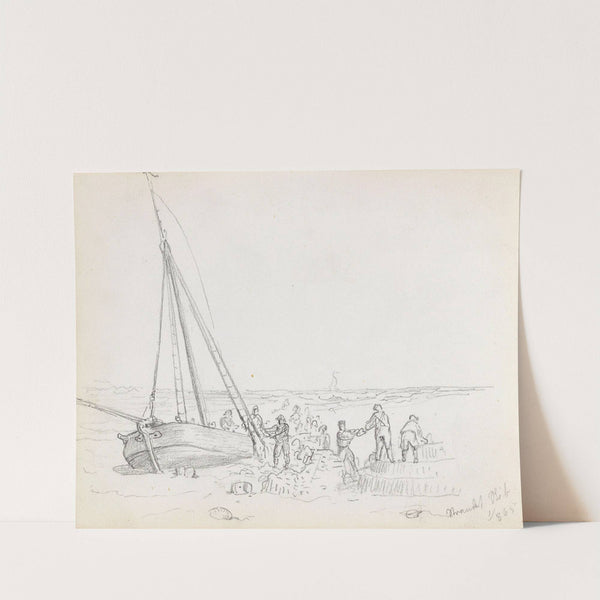 Strandet skip, Borkum (1865) by Adolph Tidemand