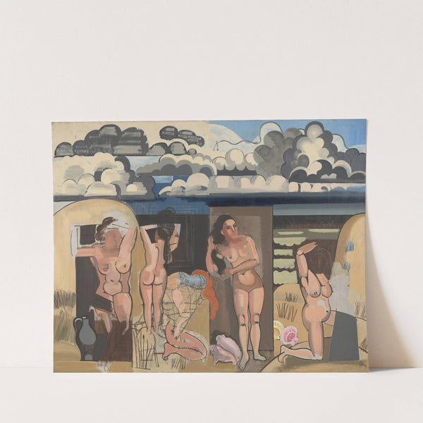 Strandgezicht met baadsters (1935) by Jean Brusselmans