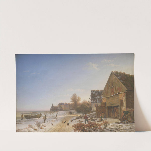 Strandvejen ved Vedbæk. Vintereftermiddag by Johan Stroe