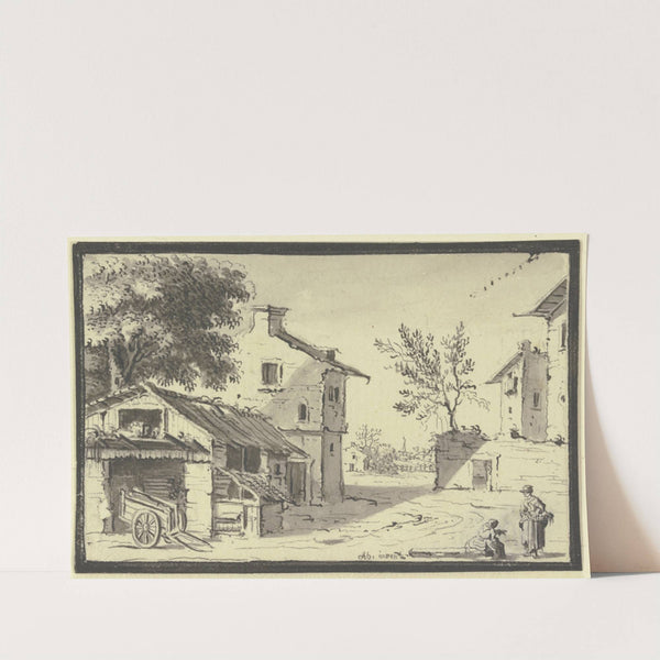 Straße in einem Dorf (1744) by Johann Ludwig Aberli