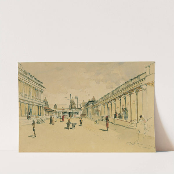 Straße in Madras mit einem Tempel by Joseph Selleny