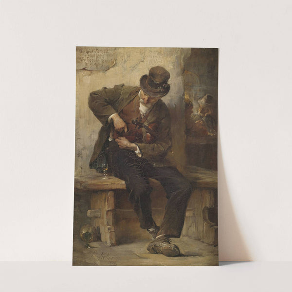 Straßenmusikant vor einem Wirtshaus by Friedrich von Keller