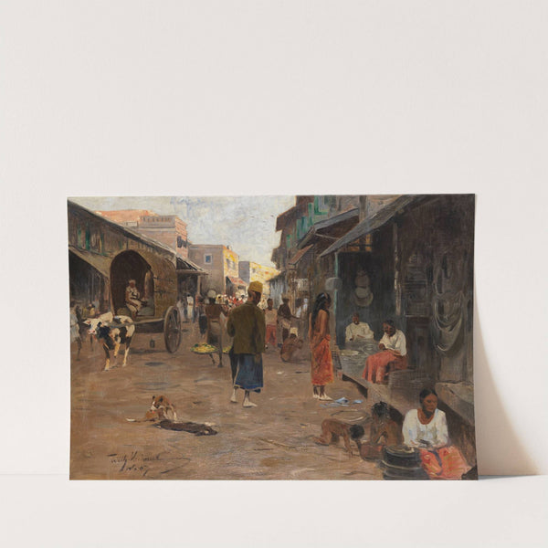 Straßenszene auf Ceylon (Sri Lanka) (1907) by Wilhelm Kuhnert