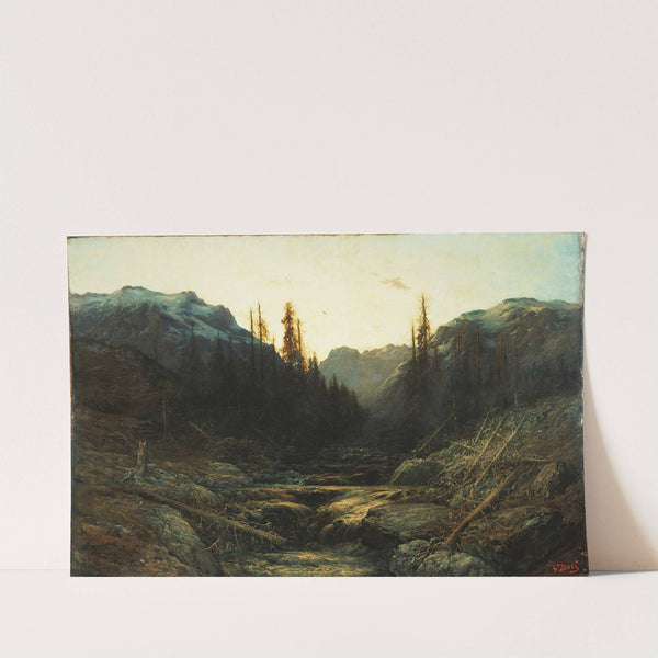 Stream in Mountains at Dusk (mid or late 19th century) by Gustave Doré