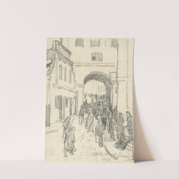 Street Bustle by Elemír Halász-Hradil