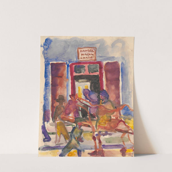 Street scene in front of a shop (1931) by Stanisław Osostowicz