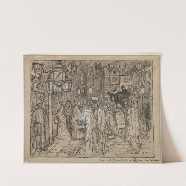 Street Scene in London (1879) by Félix Hilaire Buhot