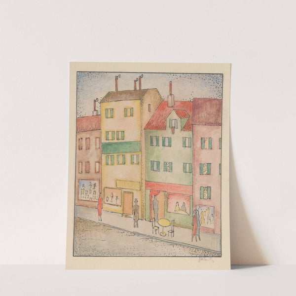 Street with a pastry shop by Mikuláš Galanda