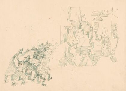 Street with an advertising column VIII (1934 - 1937)