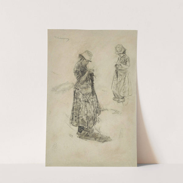 Strickende Mädchen (Girls Knitting) (circa 1895) by Max Liebermann