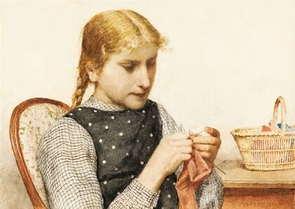 Strickendes Mädchen (1910)
