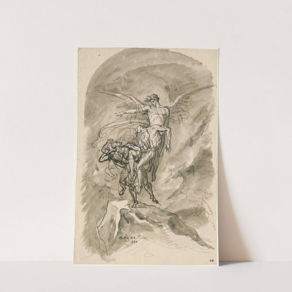 Strijd tussen engel en duivel om de ziel v.e. overledene by David Humbert de Superville