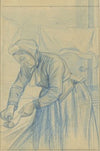 Strijkende vrouw