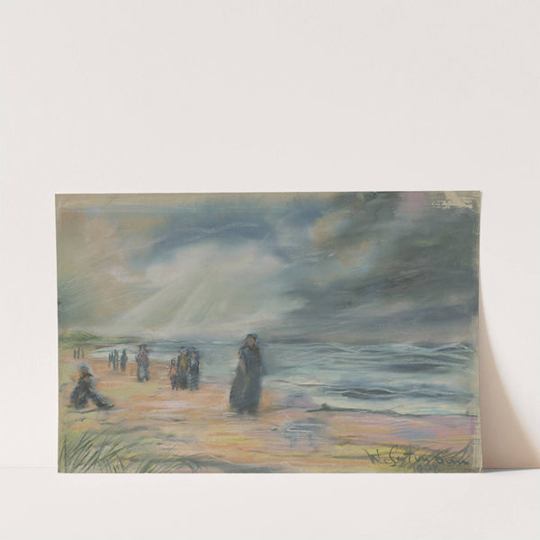 Stroller at the beach by Wilhelm Gutmann