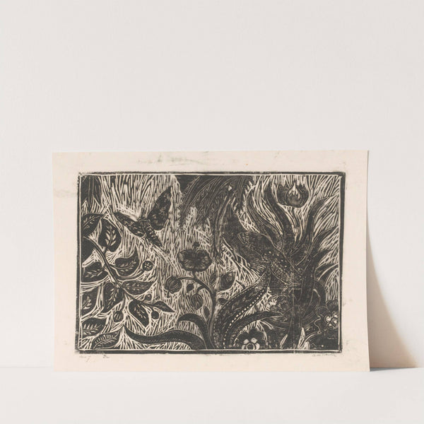 Struikgewas met hagedis en nachtvlinder by Janus de Winter