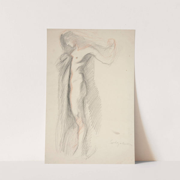 Sttudy of figure of 6 pm, for The Hours mural at the State Capitol building in Harrisburg, Pennsylvania (1992) by Edwin Austin Abbey