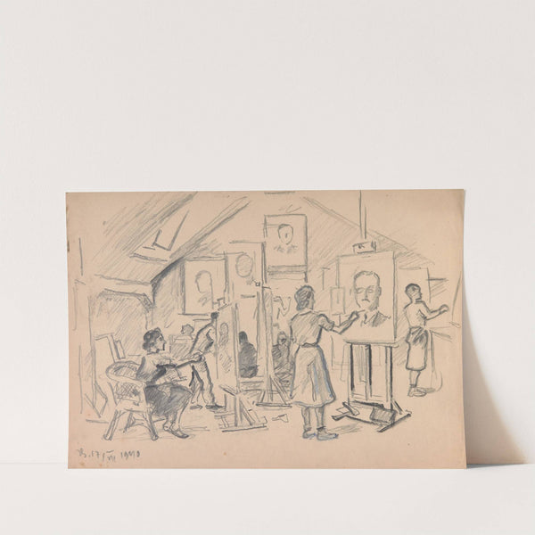 Studenci podczas zajęć w pracowni malarskiej by Ivan Ivanec